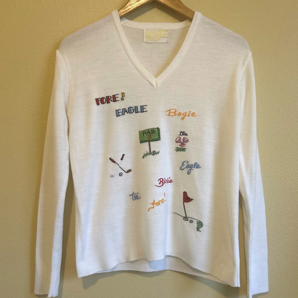 Andreno Argenti Vintage 1950’s Golf V-Neck Sweater Women’s Medium